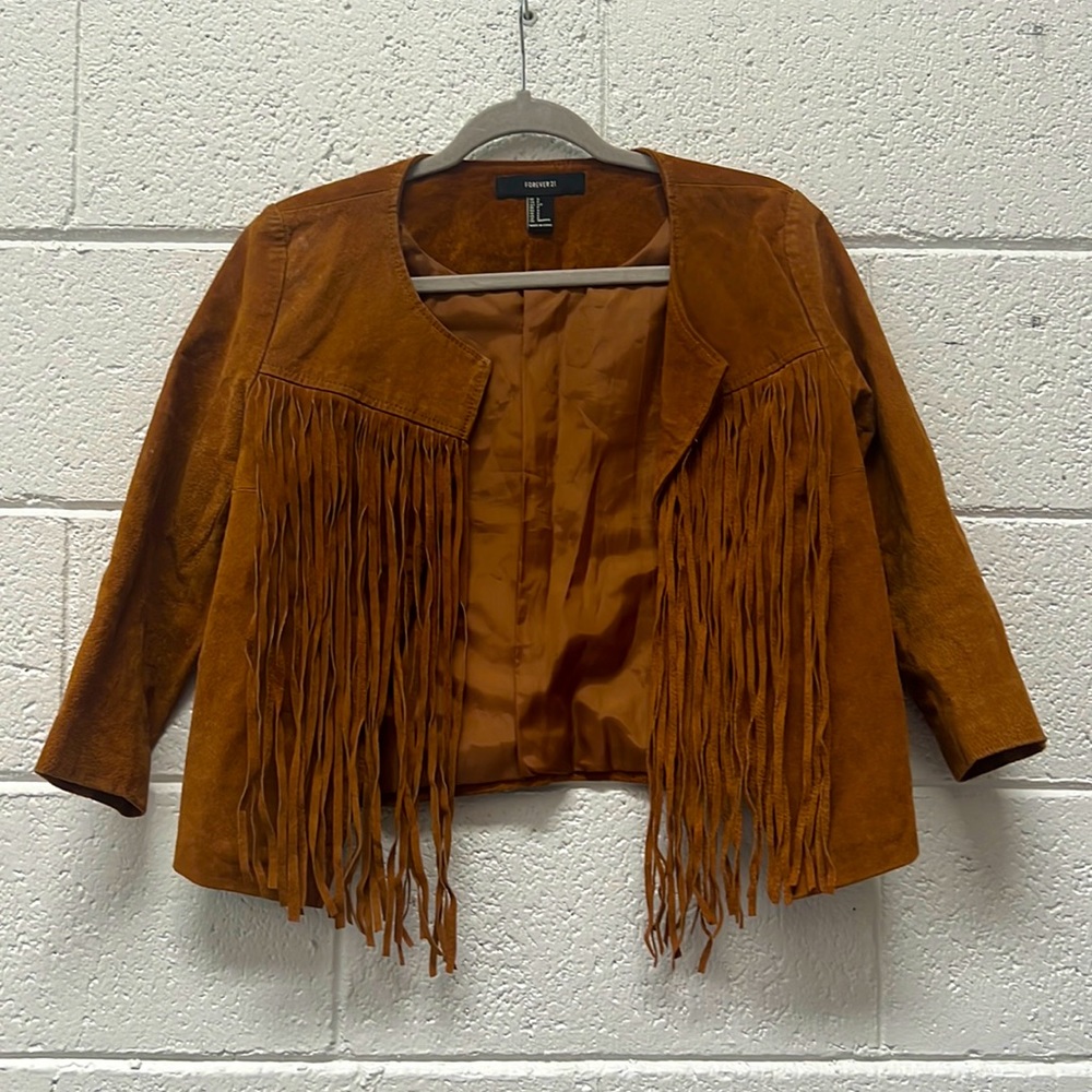 Boho style suede coat